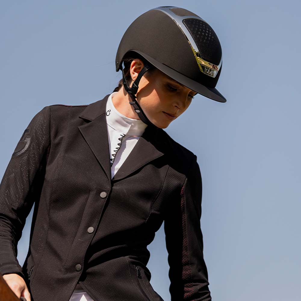 Paardrijcap Star Lady Chrome Zwart/Zilver