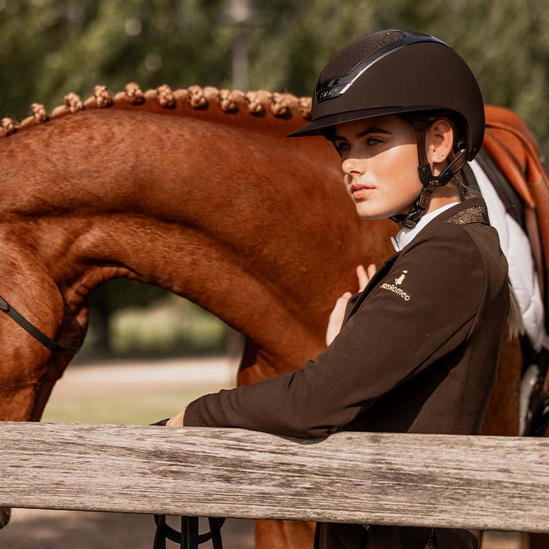 Paardrijcap Star Lady Chrome Bruin