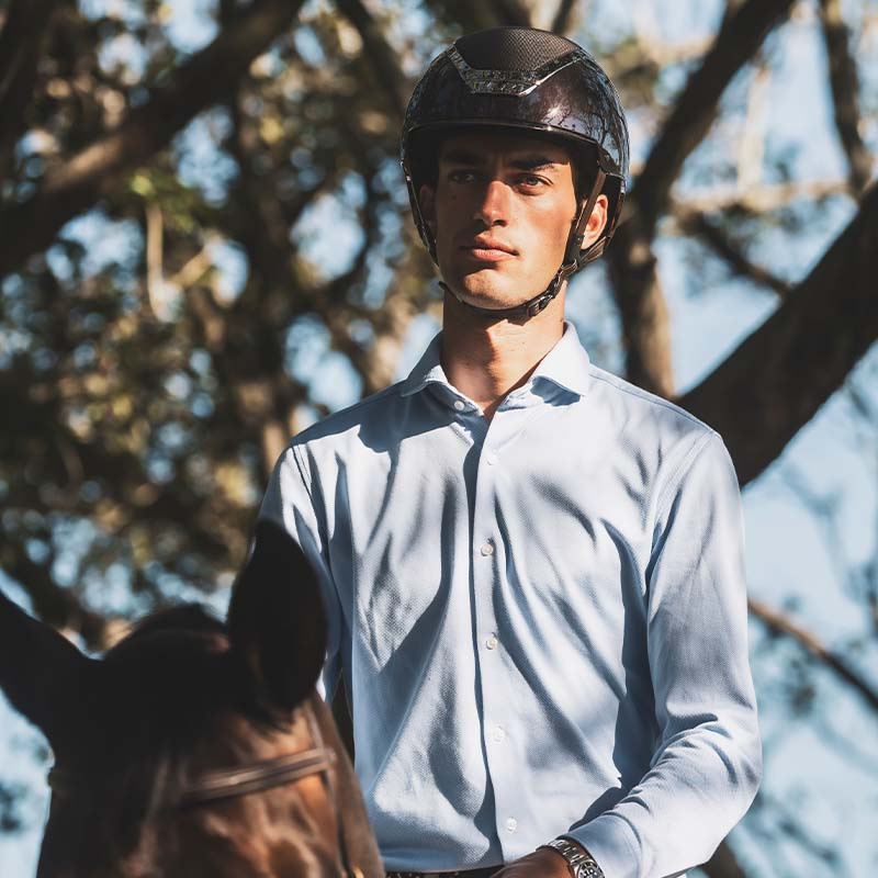 Paardrijcap Dogma Pure Shine Bruin