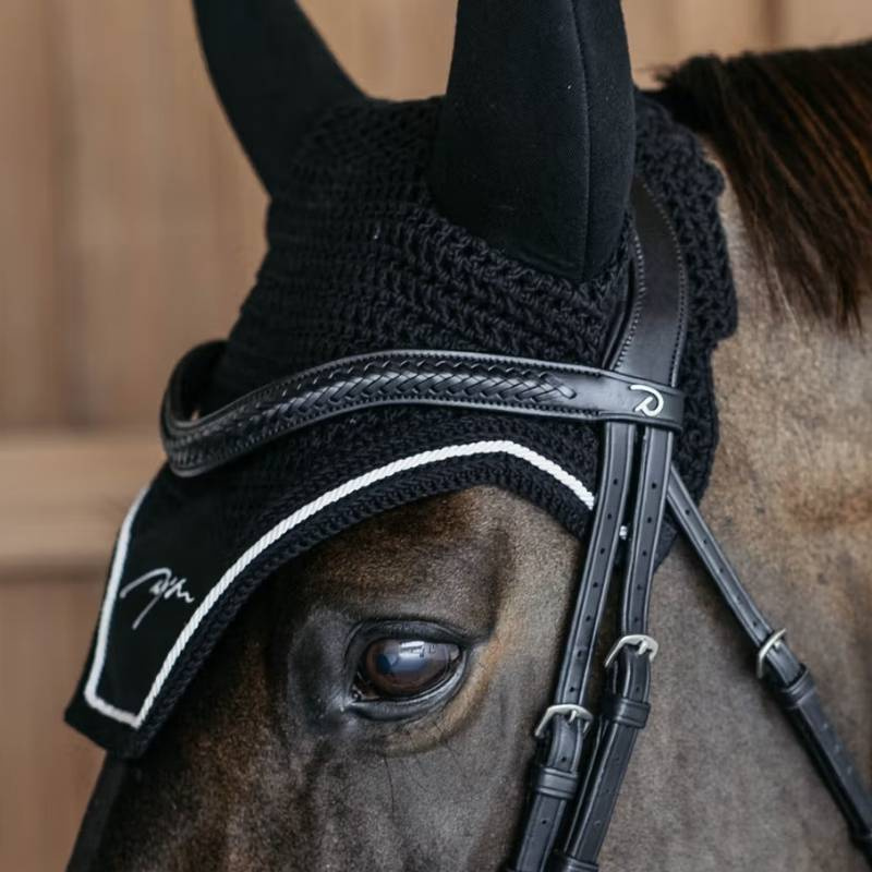Frontriem V-form Plaited New English Collection Zwart