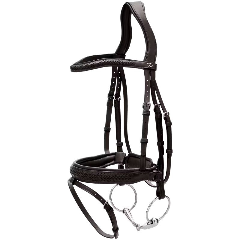 Hoofdstel Plaited Pull Back New English Collection Zwart