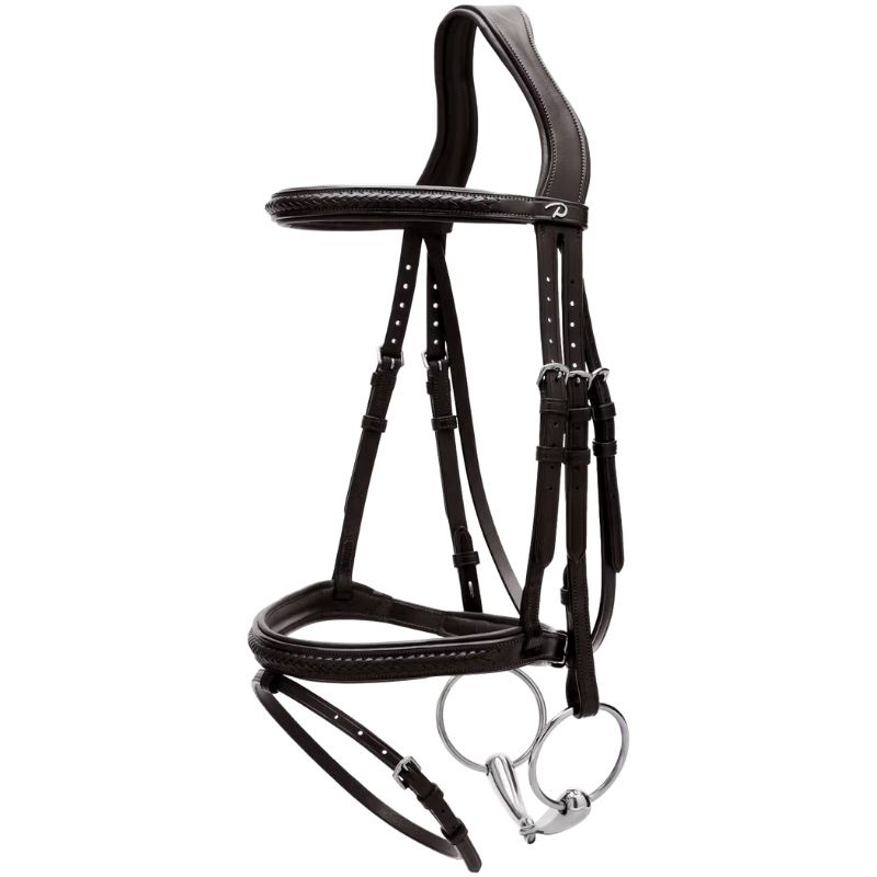 Hoofdstel Gecombineerde neusriem Plaited New English Collection Zwart