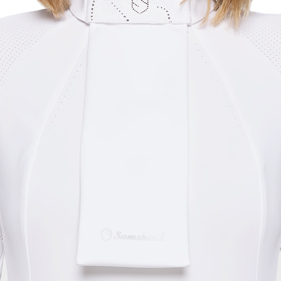 Plastron Crystal Leaf Frena Wit/Light Chrome