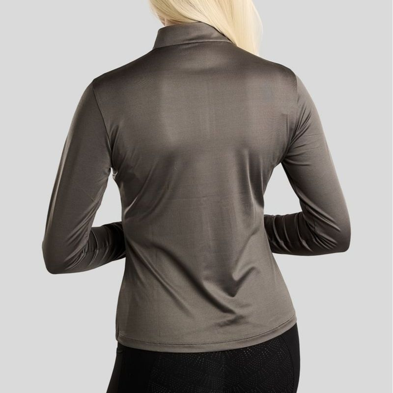 Trainingstop MoMegan Polo Long Sleeve Grijs