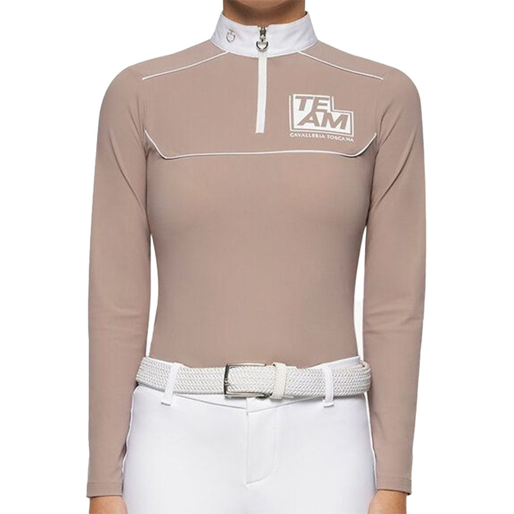 Wedstrijdshirt Jr Team Daytona Jersey Zip Polo Beige