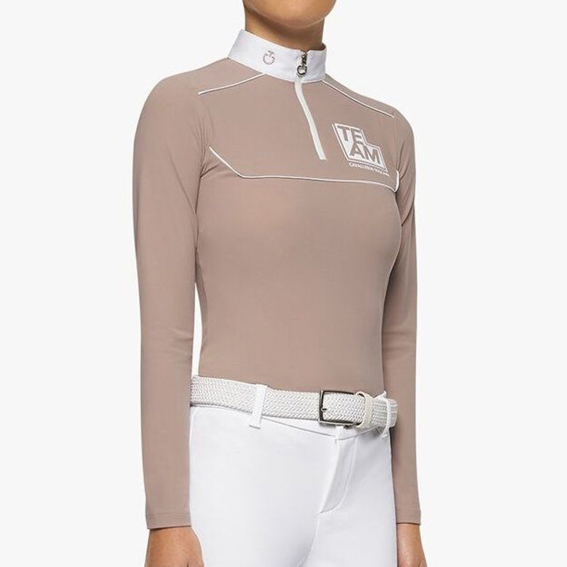 Wedstrijdshirt Jr Team Daytona Jersey Zip Polo Beige