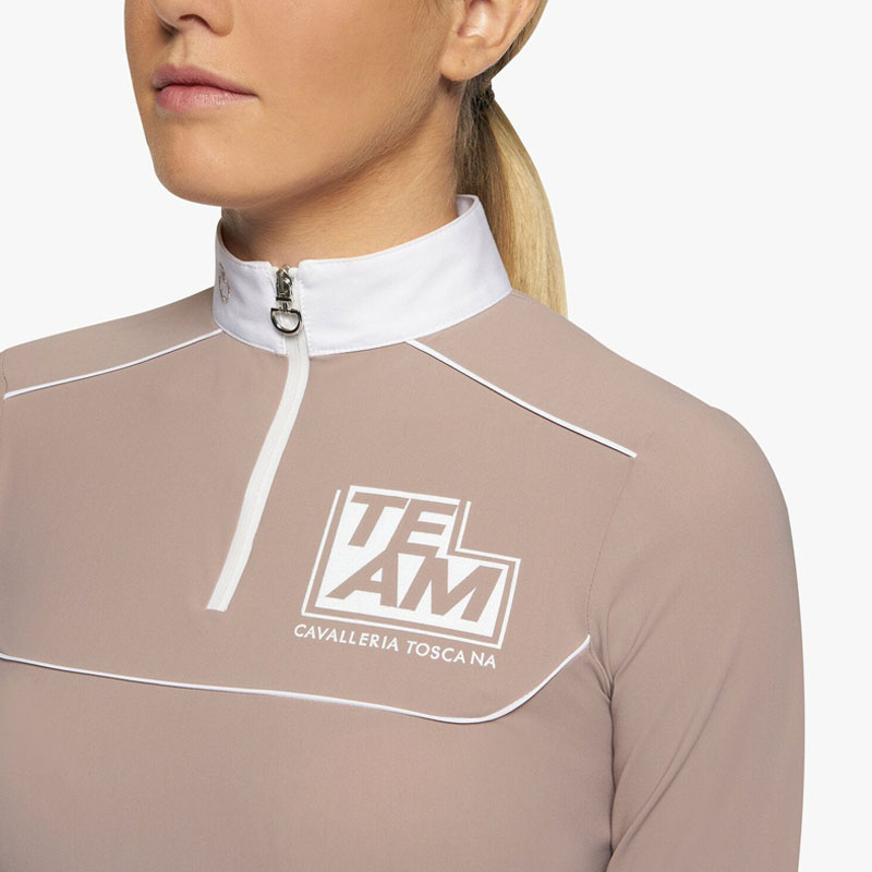 Wedstrijdshirt Jr Team Daytona Jersey Zip Polo Beige