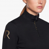Wedstrijdshirt R-EVO Premier Tech Wool Rits Polo Zwart