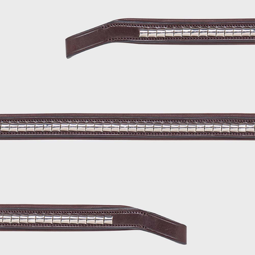 Frontriem Klinker Bruin/Zilver