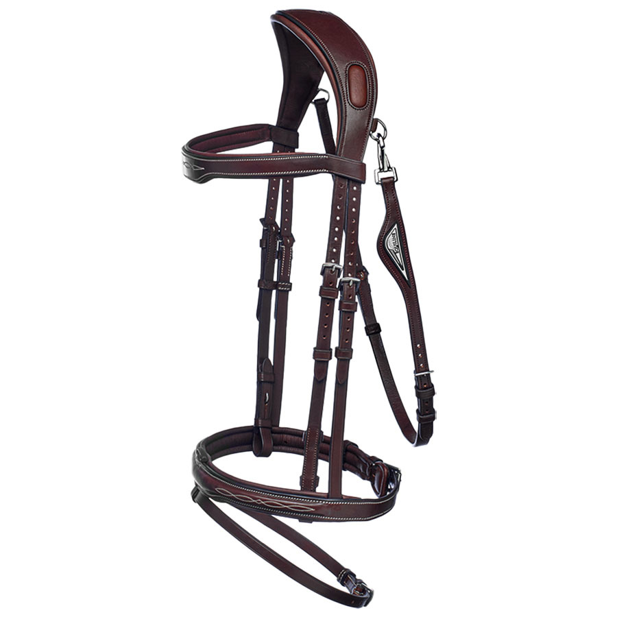 Hoofdstel Ready To Ride met Patroonstiksel Bruin