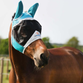 Vliegenmasker Fine Mesh met oren in teal/grijs Vliegenmasker Fine Mesh met oren in teal/grijs