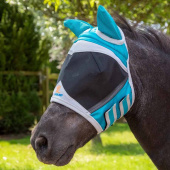 Vliegenmasker Fine Mesh met oren in teal/grijs Vliegenmasker Fine Mesh met oren in teal/grijs