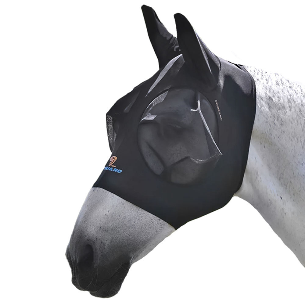 Vliegenmasker Stretch met oren in zwart