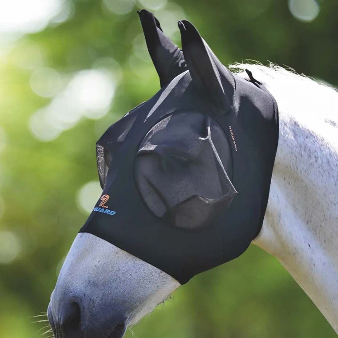 Vliegenmasker Stretch met oren in zwart