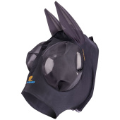 Vliegenmasker Stretch met oren in zwart Vliegenmasker Stretch met oren in zwart