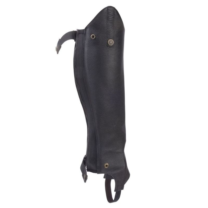 Short Chaps Leather Zwart