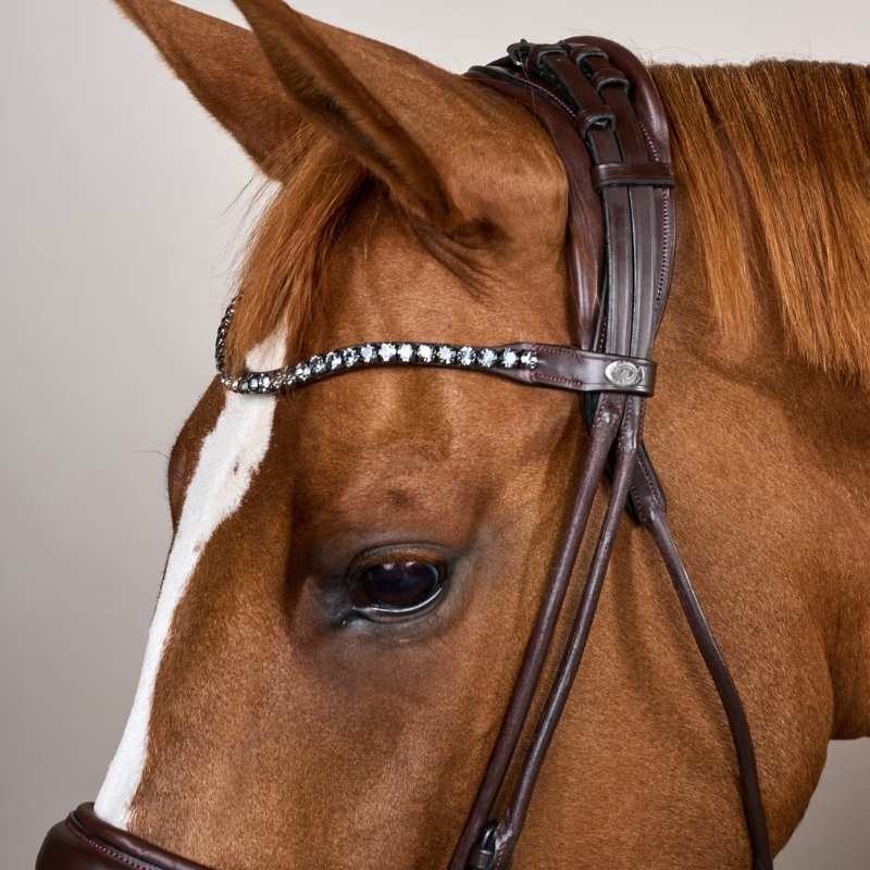 Dressuurhoofdstel Brede Neusriem Soft Collection Bruin