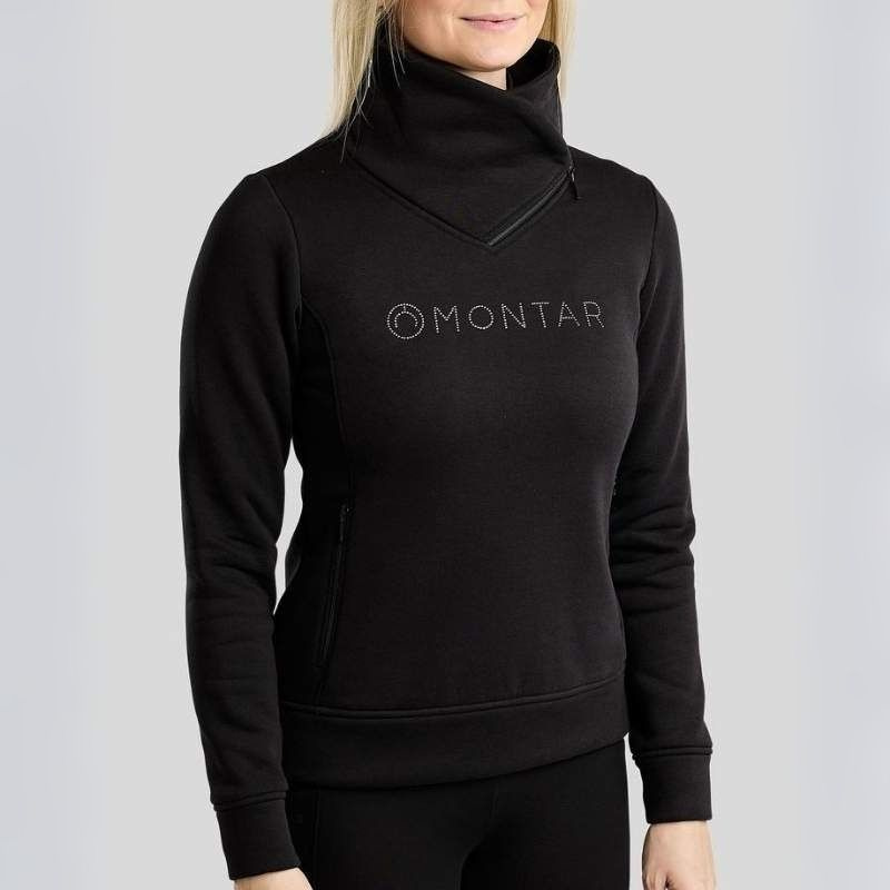 Sweatshirt MoNaja Gun Metal Crystals Zwart