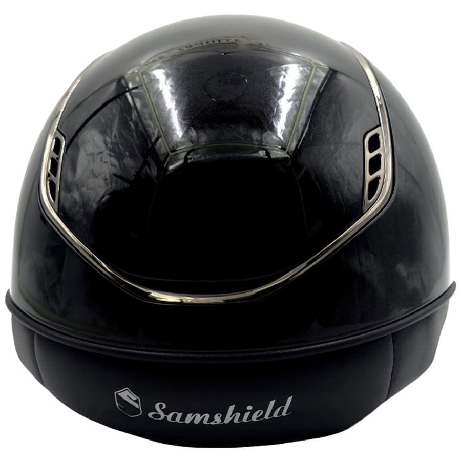 Paardrijcap Miss Shield 2.0 Glossy Black Chrome Swarovski Crystals Zwart