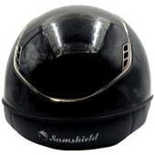 Paardrijcap Miss Shield 2.0 Glossy Black Chrome Swarovski Crystals Zwart Paardrijcap Miss Shield 2.0 Glossy Black Chrome Swarovski Crystals Zwart