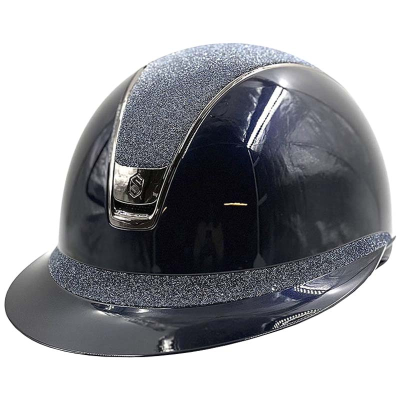 Paardrijcap Miss Shield 2.0 Glossy Crystal Fabric Marineblauw