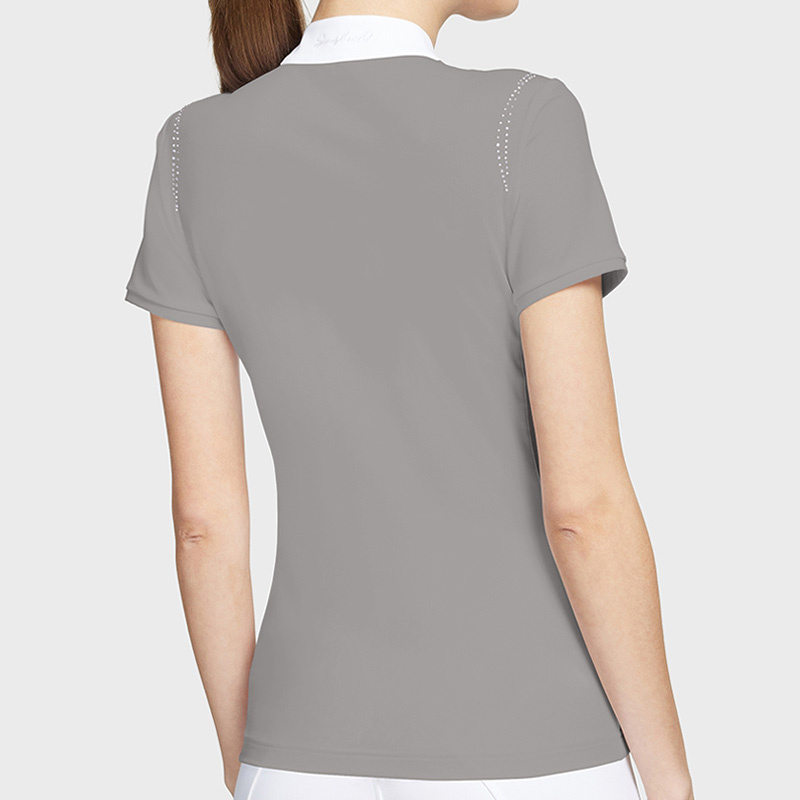 Wedstrijdshirt Leia Crystal SS Lichtgrijs