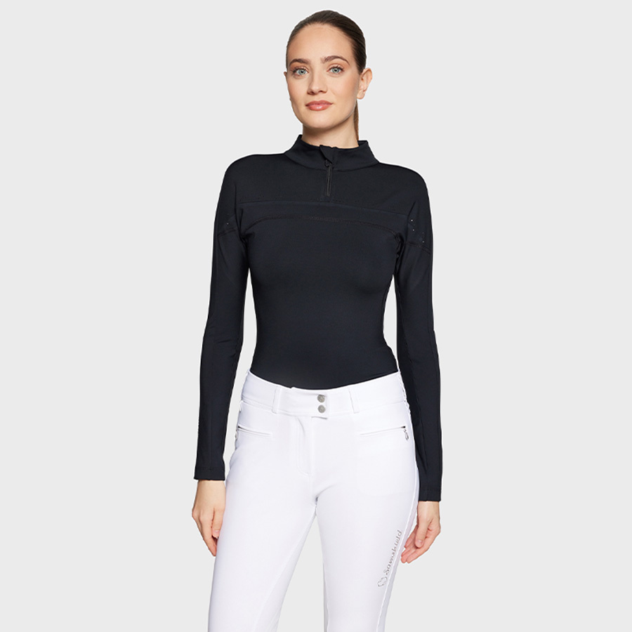 Functioneel shirt Amber 1/2 Zip Zwart