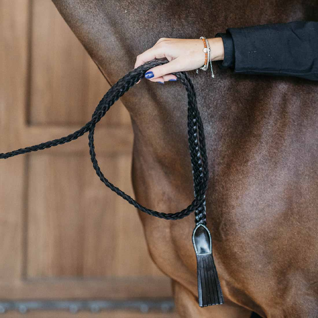 Leren halster Plaited WBD Zwart