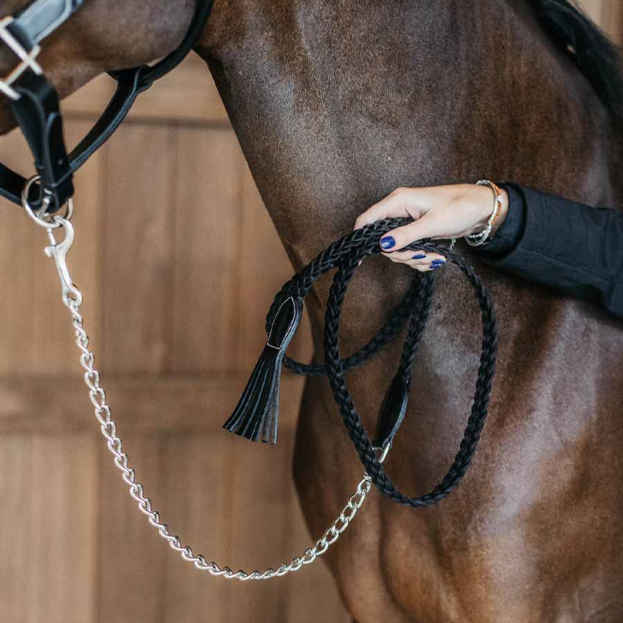 Kettinghalster Plaited Leather WBD Zwart